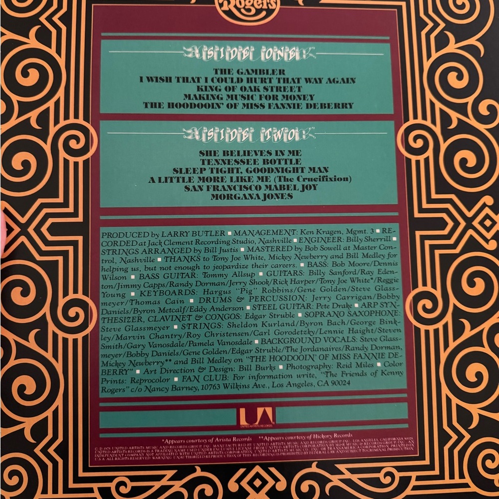 Kenny Rogers The Gambler Vinyl - Picture 2 of 3